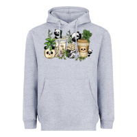 Heather Grey panda coffee cups Heavyweight Hoodie - texasbilliewilder