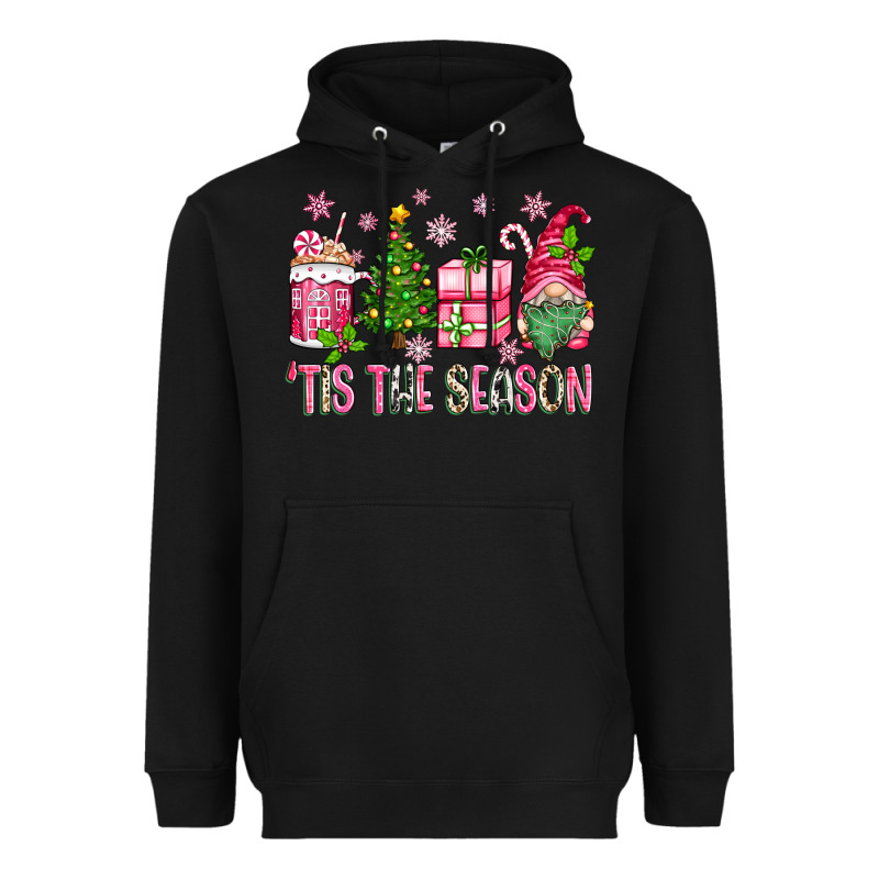 Pink Christmas 'tis The Season Gnome Heavyweight Hoodie by Zillion Design Studio | Teevron