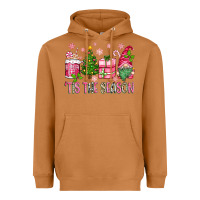Meerkat pink christmas 'tis the season gnome Heavyweight Hoodie - Zillion Design Studio