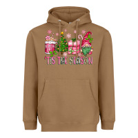 Toasted Coconut pink christmas 'tis the season gnome Heavyweight Hoodie - Zillion Design Studio