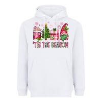 White pink christmas 'tis the season gnome Heavyweight Hoodie - Zillion Design Studio