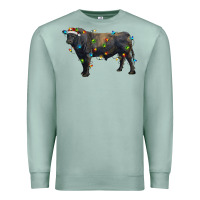Seafoam christmas black angus bull with christmas lights Premium Sweatshirt - RanaPortraitStore