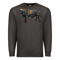 Smoke christmas black angus bull with christmas lights Premium Sweatshirt - RanaPortraitStore