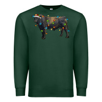 Sports Green christmas black angus bull with christmas lights Premium Sweatshirt - RanaPortraitStore