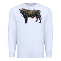 Christmas Black Angus Bull With Christmas Lights Premium Sweatshirt | Teevron