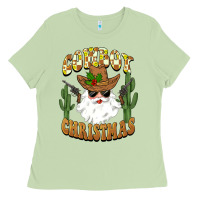 Matcha cowboy christmas santa Ladies Tee - BarkalooDesign