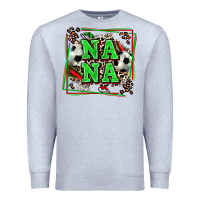 Heather Grey soccer nana with leopard Premium Sweatshirt - Zillion Design Studio