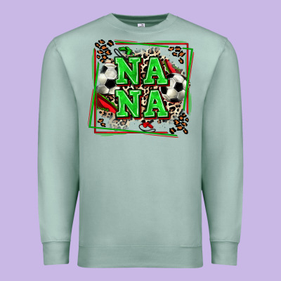Soccer Nana With Leopard Premium Sweatshirt Designed By Zillion Design Studio