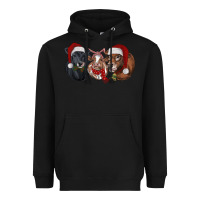 Black Christmas Cows Heavyweight Hoodie - RanaPortraitStore