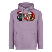 Lavender Christmas Cows Heavyweight Hoodie - RanaPortraitStore