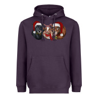 Plum Christmas Cows Heavyweight Hoodie - RanaPortraitStore