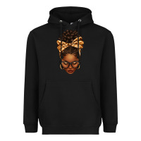 Black plaid bandana afro woman Heavyweight Hoodie - texasbilliewilder