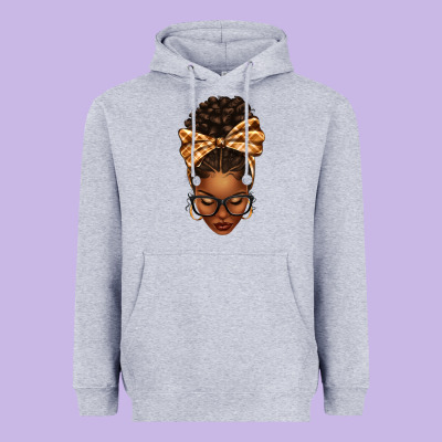 Plaid Bandana Afro Woman Heavyweight Hoodie Designed By Texasbilliewilder