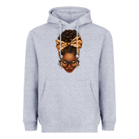 Heather Grey plaid bandana afro woman Heavyweight Hoodie - texasbilliewilder