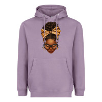 Lavender plaid bandana afro woman Heavyweight Hoodie - texasbilliewilder
