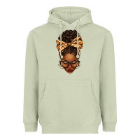 Matcha plaid bandana afro woman Heavyweight Hoodie - texasbilliewilder