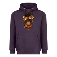 Plum plaid bandana afro woman Heavyweight Hoodie - texasbilliewilder