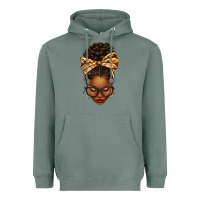 Sage plaid bandana afro woman Heavyweight Hoodie - texasbilliewilder