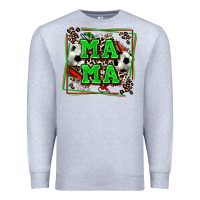 Heather Grey soccer mama with leopard Premium Sweatshirt - Zillion Design Studio