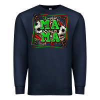 Navy soccer mama with leopard Premium Sweatshirt - Zillion Design Studio