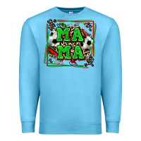 Ocean Blue soccer mama with leopard Premium Sweatshirt - Zillion Design Studio