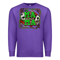 Purple soccer mama with leopard Premium Sweatshirt - Zillion Design Studio