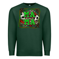 Sports Green soccer mama with leopard Premium Sweatshirt - Zillion Design Studio