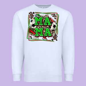 Soccer Mama With Leopard Premium Sweatshirt Designed By Zillion Design Studio