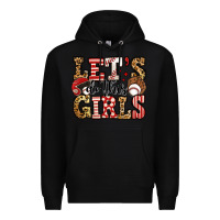 Black let's do this girls baseball Premium Hoodie - Jasminsmagicworld