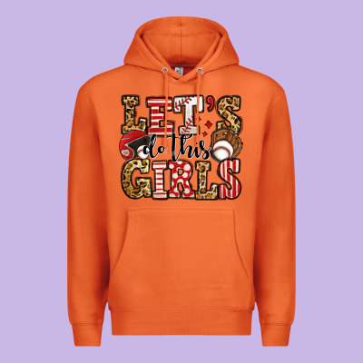 Let's Do This Girls Baseball Premium Hoodie Designed By Jasminsmagicworld