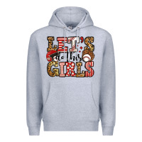 Heather Grey let's do this girls baseball Premium Hoodie - Jasminsmagicworld