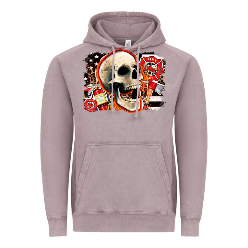 Firefighter Skull Vintage Hoodie by AdoDesignShop | Teevron