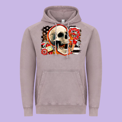 Firefighter Skull Vintage Hoodie Designed By Adodesignshop
