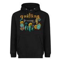 Black quilting life western Heavyweight Hoodie - texasbilliewilder
