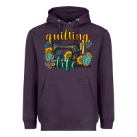 Plum quilting life western Heavyweight Hoodie - texasbilliewilder