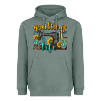 Sage quilting life western Heavyweight Hoodie - texasbilliewilder