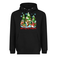 Black merry christmas rabbits Heavyweight Hoodie - Zillion Design Studio