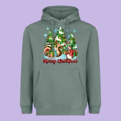Heavyweight Hoodie merry christmas rabbits