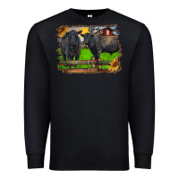 Black black angus cattle and bull in barnyard Premium Sweatshirt - RanaPortraitStore