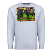 Black Angus Cattle And Bull In Barnyard Premium Sweatshirt | Teevron