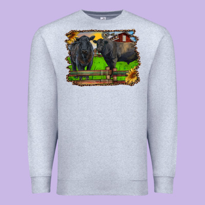 Black Angus Cattle And Bull In Barnyard Premium Sweatshirt Designed By Ranaportraitstore
