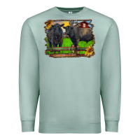 Seafoam black angus cattle and bull in barnyard Premium Sweatshirt - RanaPortraitStore