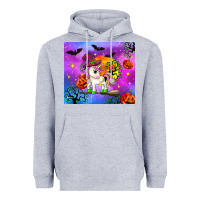 Heather Grey halloween unicorn Heavyweight Hoodie - Zillion Design Studio