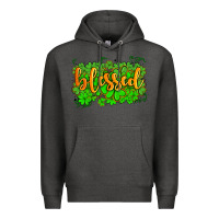 Charcoal Heather blessed with  shamrocks Premium Hoodie - AdoDesignShop