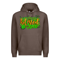 Coffee blessed with  shamrocks Premium Hoodie - AdoDesignShop
