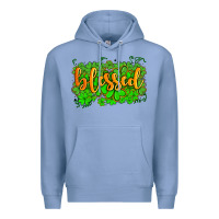 Colony Blue blessed with  shamrocks Premium Hoodie - AdoDesignShop