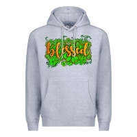 Heather Grey blessed with  shamrocks Premium Hoodie - AdoDesignShop