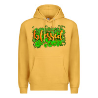 Mustard blessed with  shamrocks Premium Hoodie - AdoDesignShop