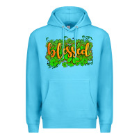 Ocean Blue blessed with  shamrocks Premium Hoodie - AdoDesignShop