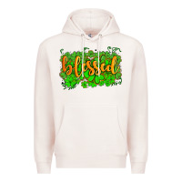 Pale Pink blessed with  shamrocks Premium Hoodie - AdoDesignShop
